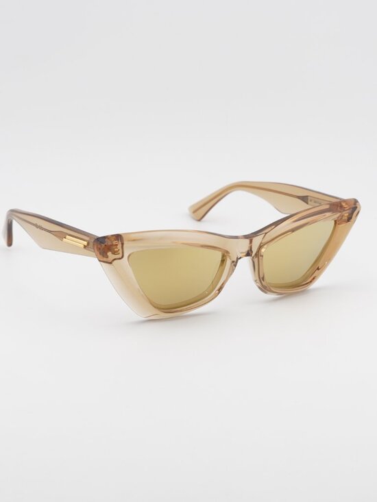 Bottega Veneta BV1101S 007 Sunglasses Brown Cat Eye Frame, Gold Lenses main image 5